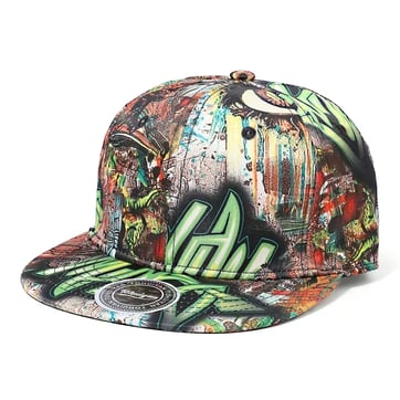 Guerrilla Art Baseball Cap - front view showing the urban art design | Ravers Co