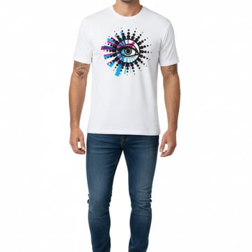 Trippy Eyeball T-Shirt — Normal Lighting front view