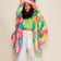 Candy Bear Fur Coat in vibrant candy colour front view | Ravers Co