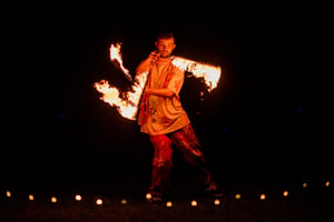 Cosmic Weave Fire & Flow Art