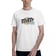 M&M MDMA T-Shirt in White with blue smiley print - front view | Ravers Co