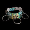 3 Ring Holographic Collar showing iridescent finish | Ravers Co