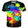Black Psychedelic Splatter T-Shirt - detail shot of the lightweight broadcloth fabric texture | Ravers Co