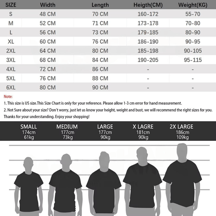 Detailed size guide for bike t-shirt
