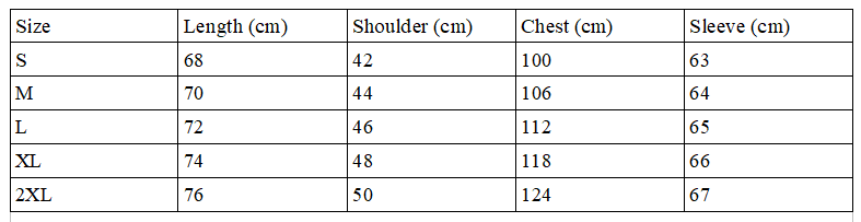 Size chart for V-Neck Mesh Rave Shirt