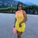 Mesh Tassel Colour Changing Mini Dress - yellow, low angle view on model | Ravers Co