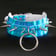 Holographic Metal Spike Collar in Blue - front view | Ravers Co