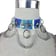 Iridescent Silver Chain Collar with metal rings on a white background | Ravers Co