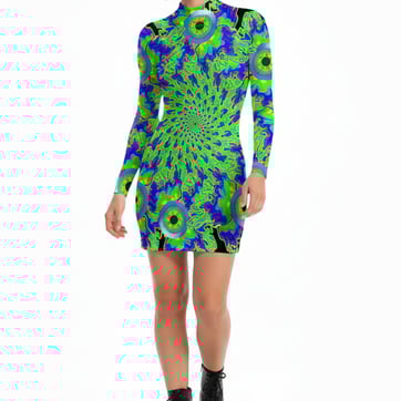 Eyelien Rave Dress — Normal Lighting front view