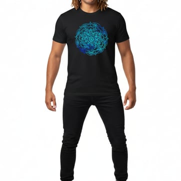 Mandala Lotus T-Shirt — Normal Lighting front view