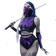 Purple Bones Rave Set - Model in full 3-piece outfit with sword | Ravers Co