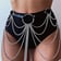 5 Ring Rave Chain Belt worn with a black festival outfit | Ravers Co