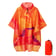 Lava Rain Poncho with vibrant trippy orange and yellow pattern - front view | Ravers Co