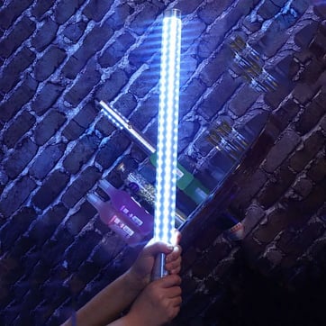 45cm LED Strobe Baton - Ice Blue colour front view | Ravers Co