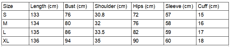 Size Chart for the Rag Doll Heart Jumpsuit