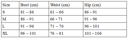 Mandala Dance Bodysuit Size Chart - 1