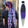 Purple Glitter Braiding Extensions showing the gradient colour and tinsel strands | Ravers Co