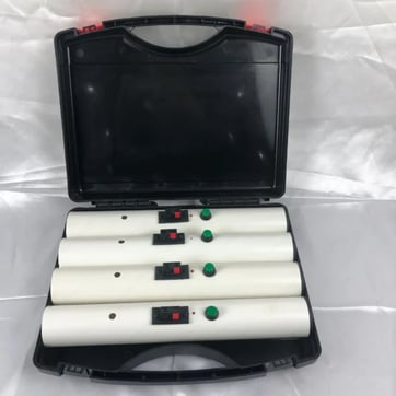 Handheld Cold Pyro Stage Fountain 4-piece set ready for a festival | Ravers Co