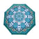 Flower Mandala Umbrella with vibrant turquoise and blue pattern | Ravers Co