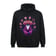 Close-up detail of the meditating wizard graphic on the rave hoodie | Ravers Co