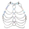 Holographic Chain Bra - front view on mannequin | Ravers Co